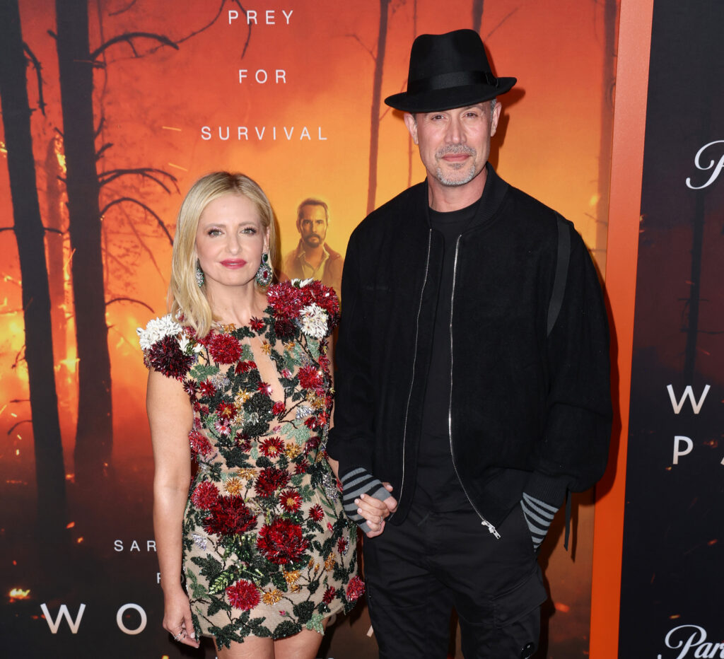 (L-R) Sarah Michelle Gellar and Freddie Prinze Jr. attend the Los Angeles Premiere of Paramount+'s  "Wolf Pack"