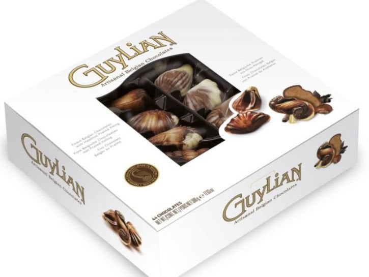 Box of Guylian chocolates. 