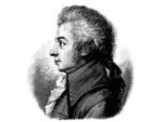 Engraving of composer Mozart in profile