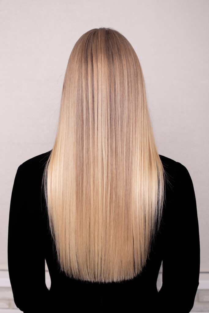 Image of long, blunt hair