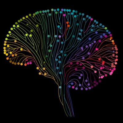 Illustration of neural pathways in brain