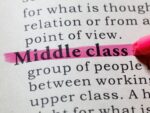 Dictionary highlighted with middle-class definition