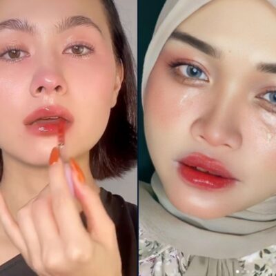 Crying makeup trend demonstrated on social media